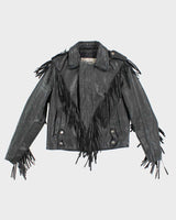 Vintage 80s Wilsons Fringe Leather Jacket - L