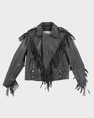 Vintage 80s Wilsons Fringe Leather Jacket - L