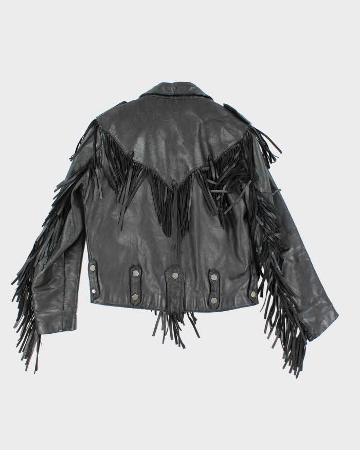 Vintage 80s Wilsons Fringe Leather Jacket - L