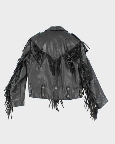 Vintage 80s Wilsons Fringe Leather Jacket - L