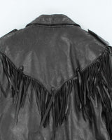Vintage 80s Wilsons Fringe Leather Jacket - L