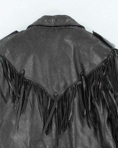 Vintage 80s Wilsons Fringe Leather Jacket - L