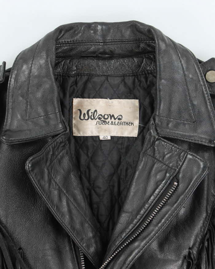 Vintage 80s Wilsons Fringe Leather Jacket - L