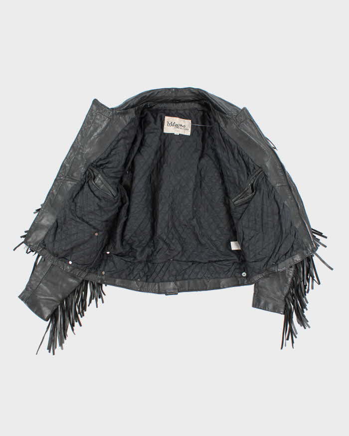 Vintage 80s Wilsons Fringe Leather Jacket - L