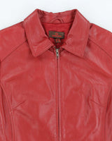 Vintage Danier Red Zip-Up Leather Jacket - L