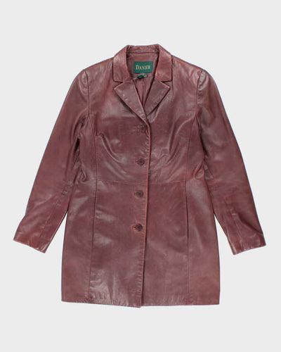 Vintage Y2k 00s Danier Long Leather Jacket - L