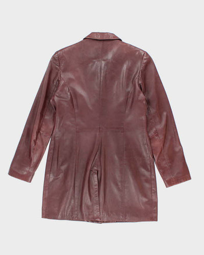 Vintage Y2k 00s Danier Long Leather Jacket - L