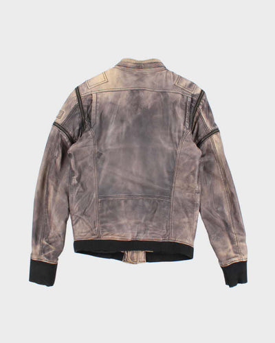 Vintage Women's Y2K Diesel Multi Zipped Leather Biker Jacket - M
