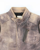 Vintage Women's Y2K Diesel Multi Zipped Leather Biker Jacket - M
