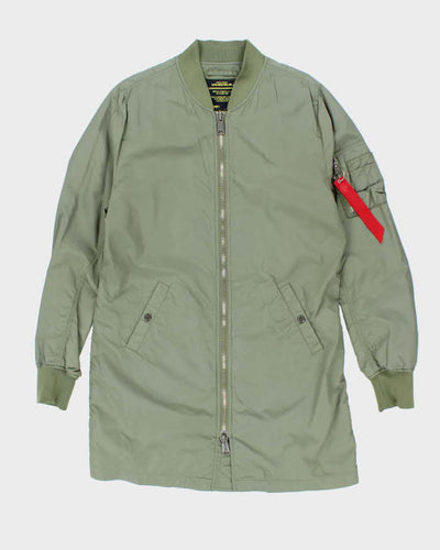Vintage Women's Alpha Industries Long Lightweight Flight Jacket - M