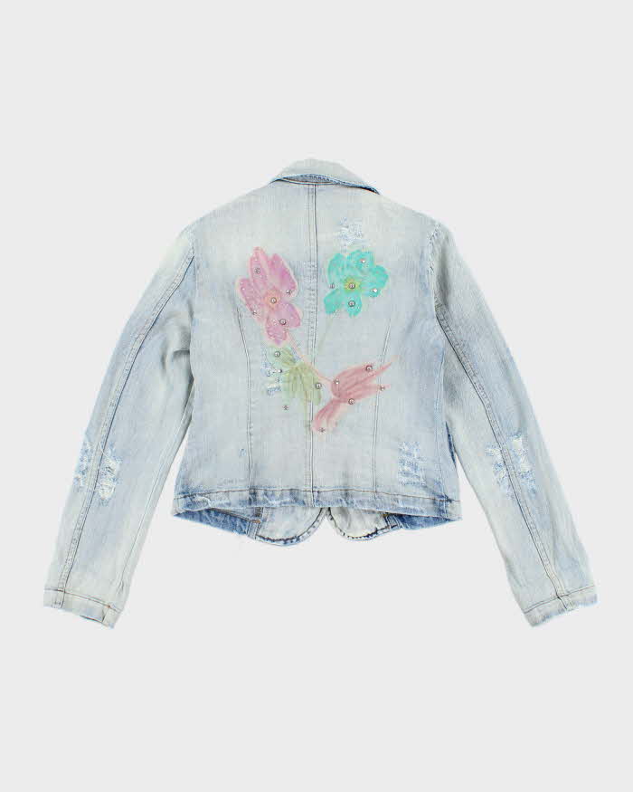 Vintage Y2K Women's Dolce &amp; Gabbana Distressed Denim Blazer - S