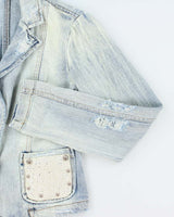 Vintage Y2K Women's Dolce &amp; Gabbana Distressed Denim Blazer - S