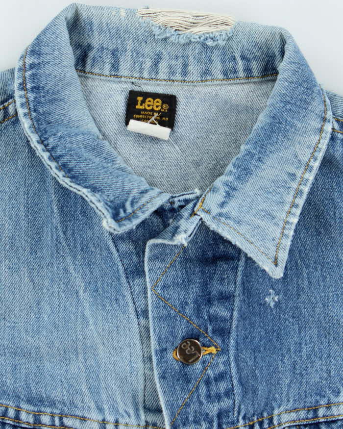 Vintage 90's Lee Faded Light Wash Denim Jacket - S