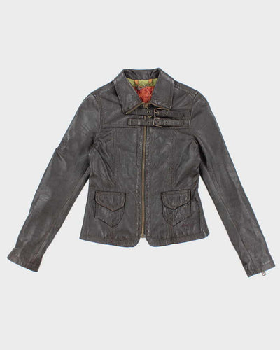 Vintage Y2k 00s Miss Sixty Brown Leather Jacket - XS