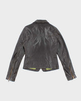 Vintage Y2k 00s Miss Sixty Brown Leather Jacket - XS