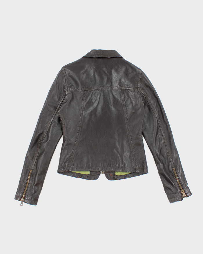 Vintage Y2k 00s Miss Sixty Brown Leather Jacket - XS