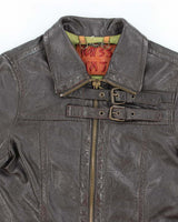 Vintage Y2k 00s Miss Sixty Brown Leather Jacket - XS