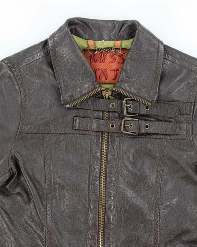 Vintage Y2k 00s Miss Sixty Brown Leather Jacket - XS