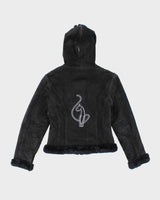 Vintage Y2k 00s Baby Phat Suede Hooded Jacket - S