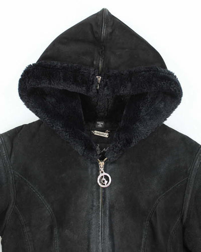 Vintage Y2k 00s Baby Phat Suede Hooded Jacket - S