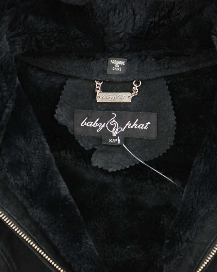 Vintage Y2k 00s Baby Phat Suede Hooded Jacket - S