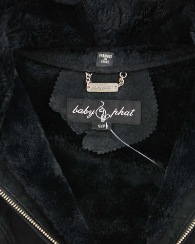 Vintage Y2k 00s Baby Phat Suede Hooded Jacket - S