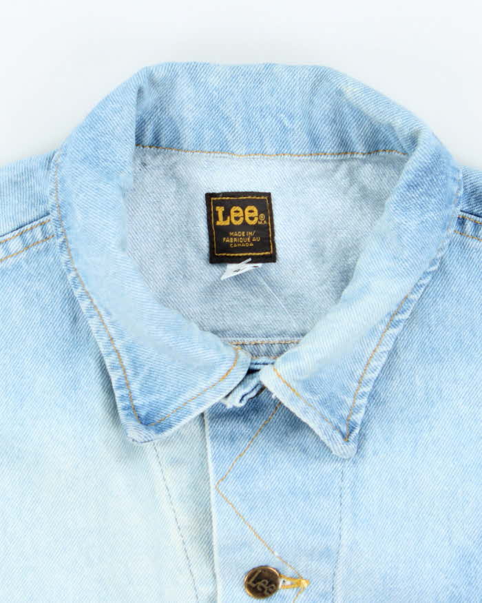 Vintage 80s Lee Button Up Light Blue Denim Jacket - L