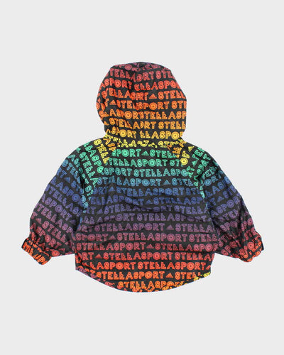 Adidas Stella Sport Batwing Rainbow Pattern Windbreaker Jacket -XXS