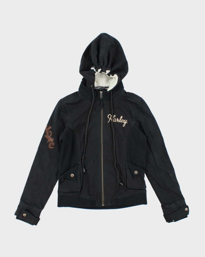 Harley Davidson Embroidered Zip Up Hoodie - XS