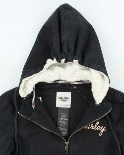 Harley Davidson Embroidered Zip Up Hoodie - XS