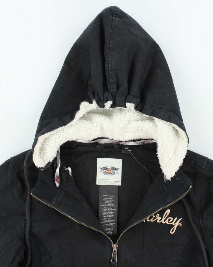 Harley Davidson Embroidered Zip Up Hoodie - XS