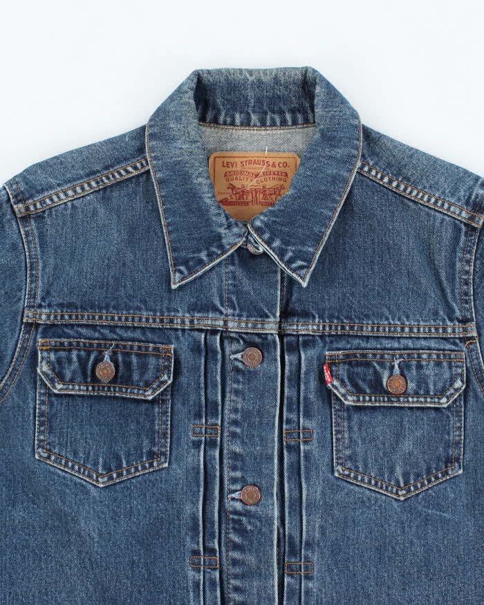 Vintage 90's Levi's Dark Wash Cropped Denim Jacket - M