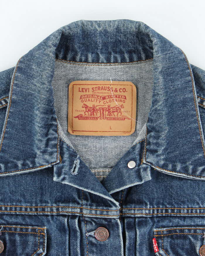 Vintage 90's Levi's Dark Wash Cropped Denim Jacket - M