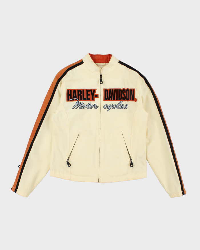 Vintage Y2K Harley Davidson Embroidered Biker Jacket - XS