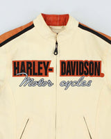 Vintage Y2K Harley Davidson Embroidered Biker Jacket - XS