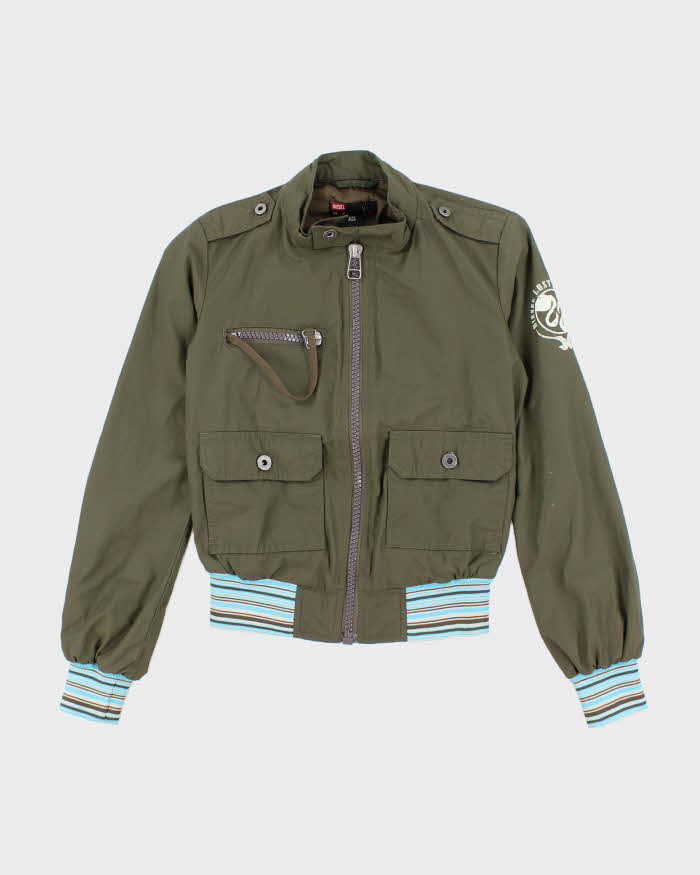Vintage Y2K Diesel Cropped Harrington Jacket - XS