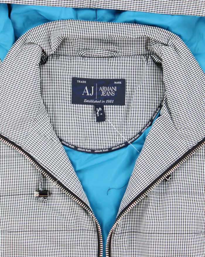 Vintage Y2K Armani Jeans Patterned Hooded Anorak Jacket - S