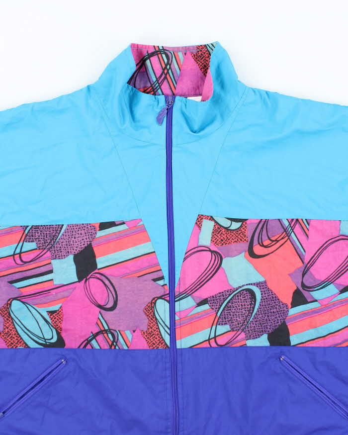 Vintage 90's Reebok Patterned Windbreaker Parka Jacket -  L