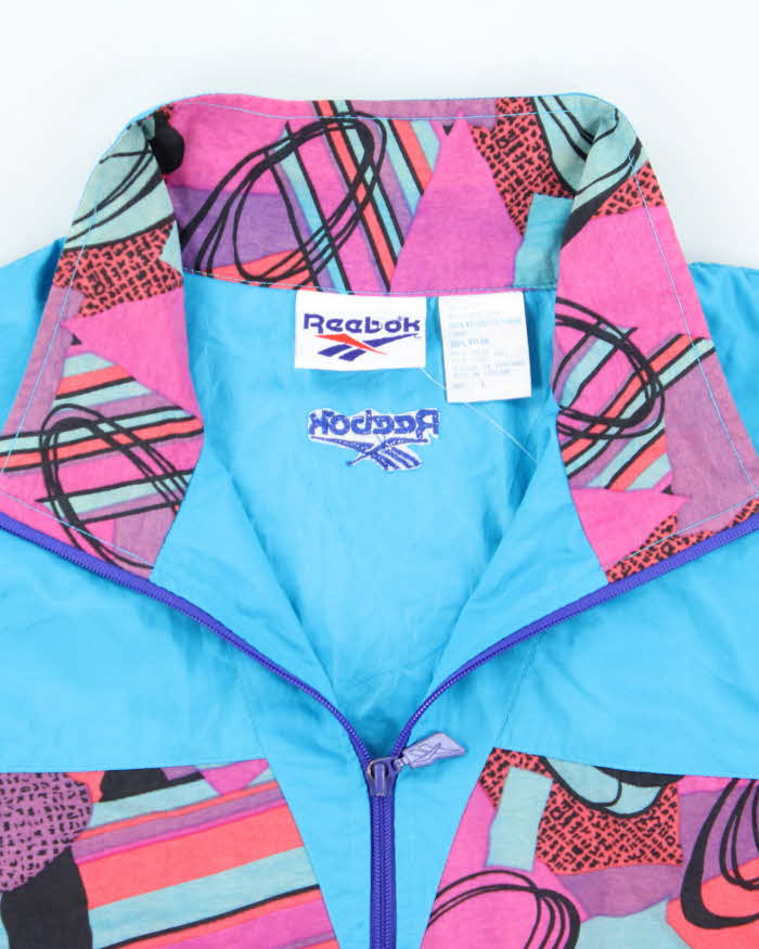 Vintage 90's Reebok Patterned Windbreaker Parka Jacket -  L