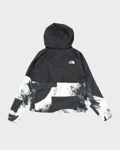 Women's The North Face Black and White Graphic Hooded Windbreaker - M