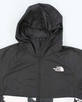 Women's The North Face Black and White Graphic Hooded Windbreaker - M