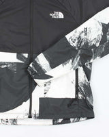 Women's The North Face Black and White Graphic Hooded Windbreaker - M