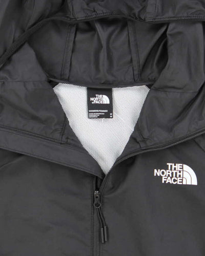 Women's The North Face Black and White Graphic Hooded Windbreaker - M