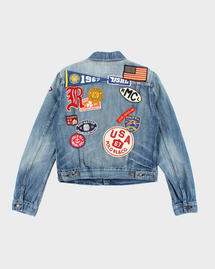Polo Ralph Lauren Button Up Embroidered Patches Denim Jacket - M