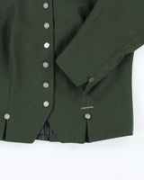 Vintage 1990s Geiger Puff Sleeve Dark Moss Green Blazer - S