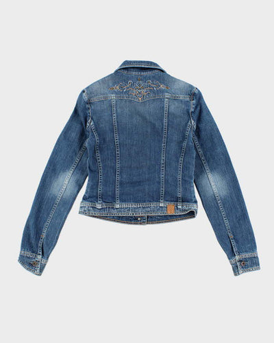 Vintage Y2K Guess Jeans Cropped Medium Wash Denim Jacket - M