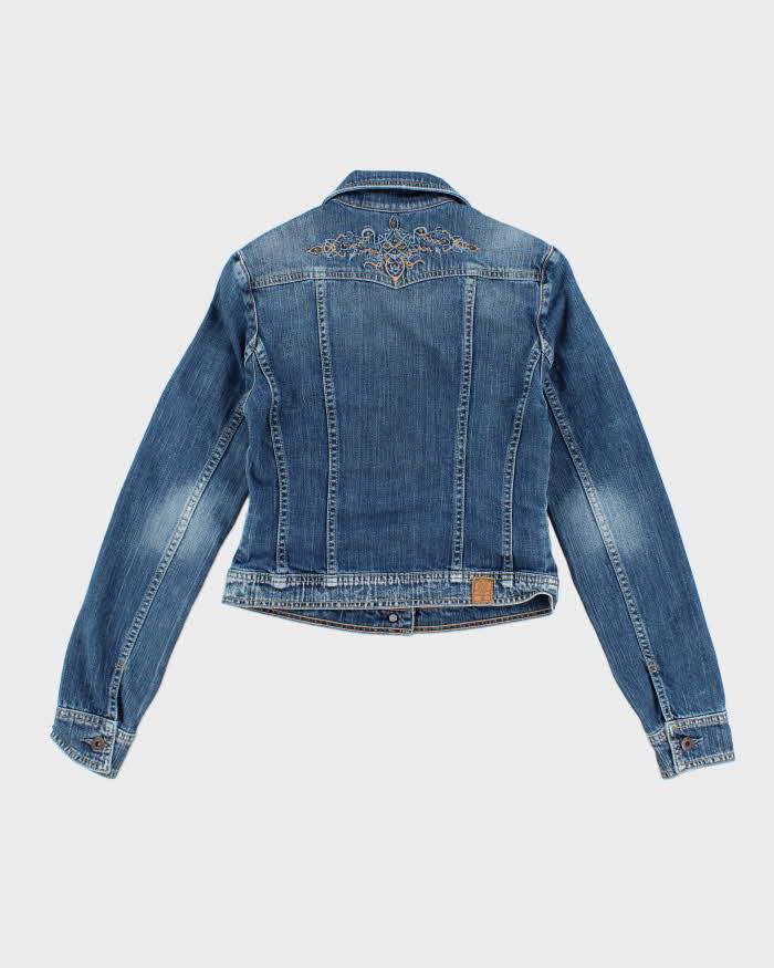 Vintage Y2K Guess Jeans Cropped Medium Wash Denim Jacket - M