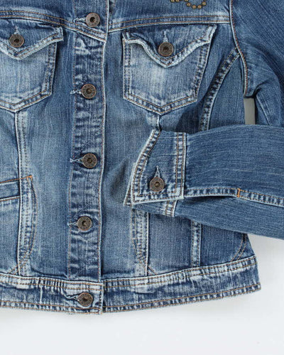 Vintage Y2K Guess Jeans Cropped Medium Wash Denim Jacket - M