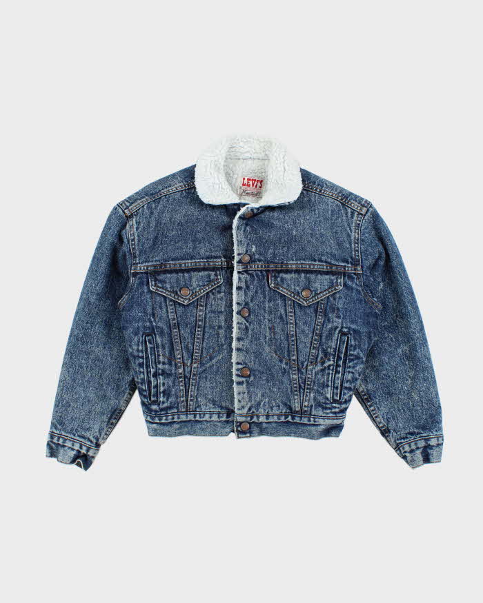 Vintage 90's Levi's Fleece Lined Stone Wash Denim Jacket - S