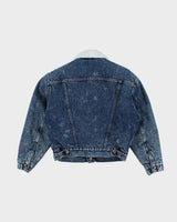 Vintage 90's Levi's Fleece Lined Stone Wash Denim Jacket - S
